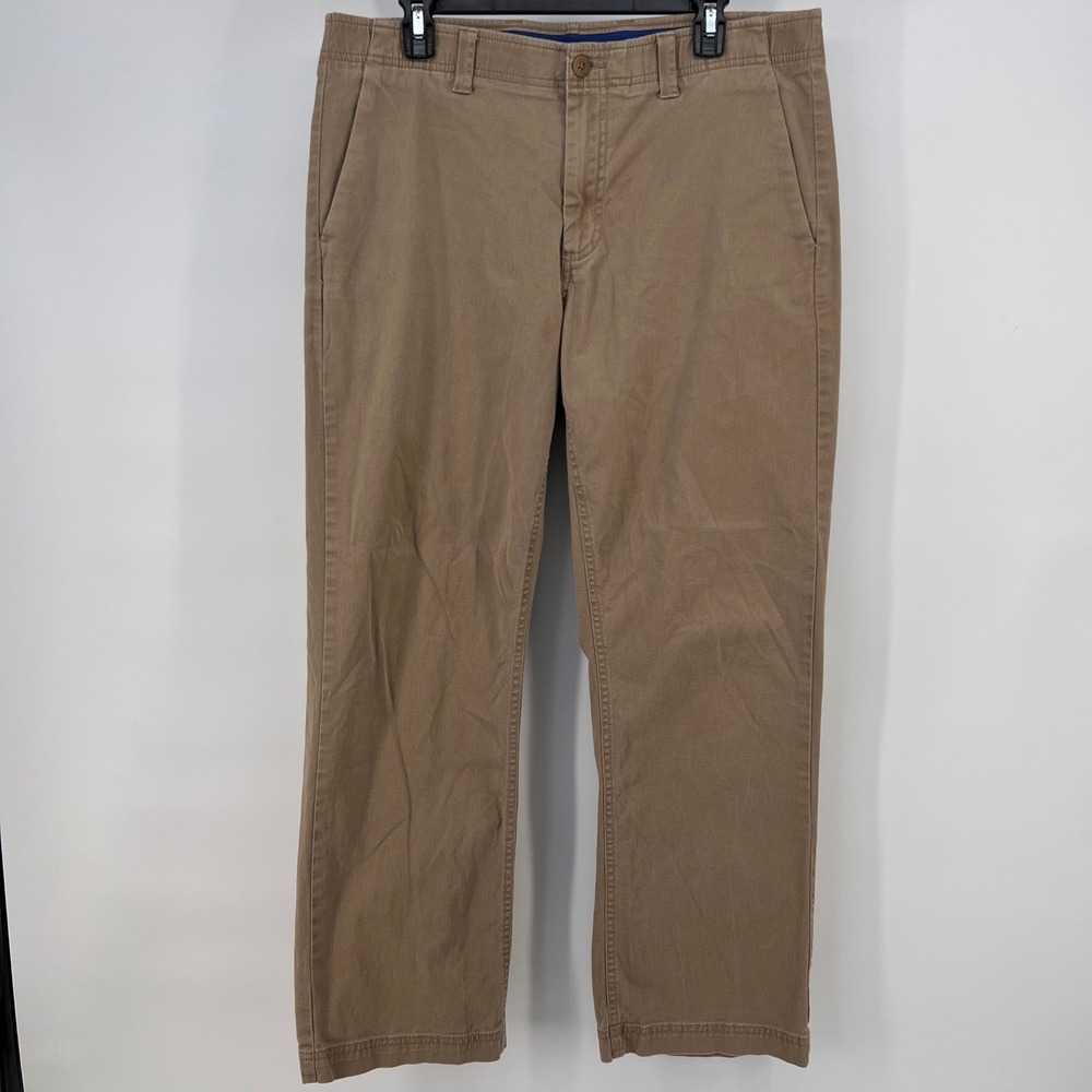 ROWM Men Tan Chino Pants Straight‎ Fit Stretch Cotton Blend Size 36x32